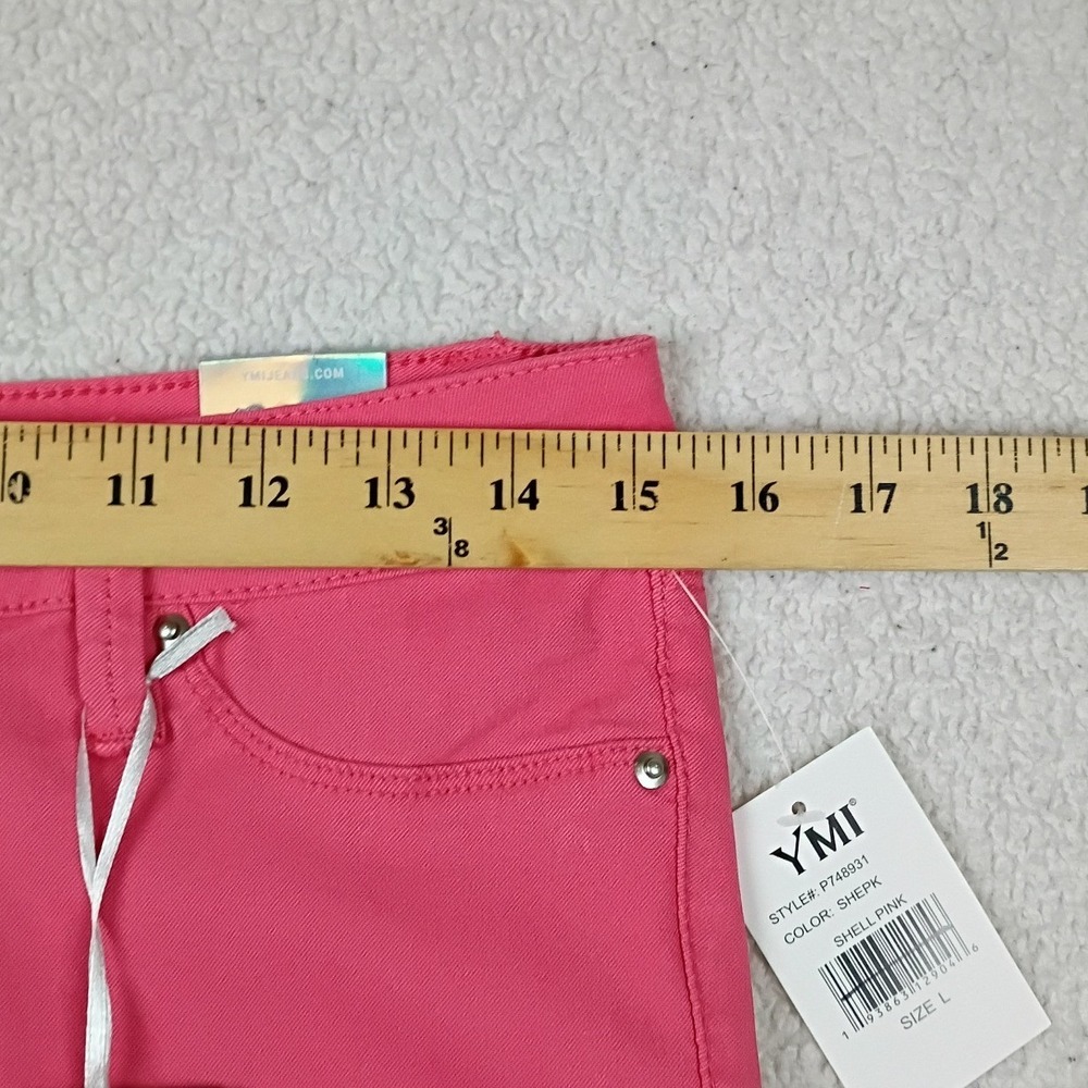 YMI Skinny Pants Women Size L 31X29 Shell Pink Forever Color Hyper Stretch - Picture 9 of 12